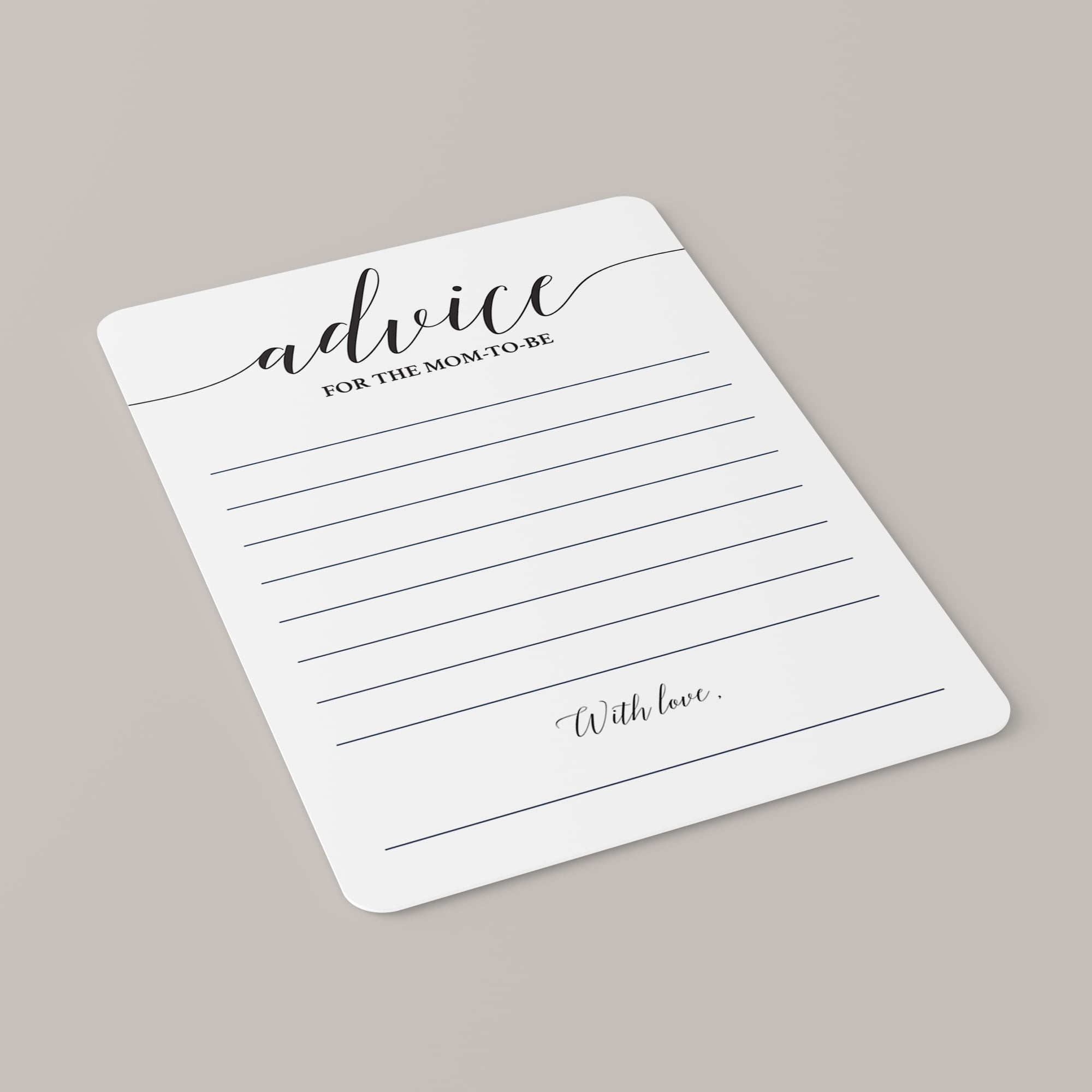 Calligraphy advice cards for mum to be by LittleSizzle