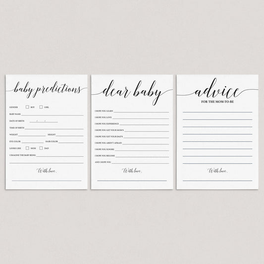 Minimal baby shower keepsakes printable by LittleSizzle