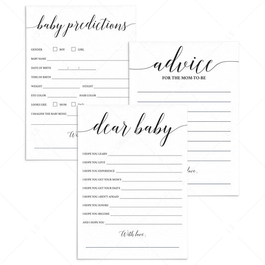 Minimal baby shower keepsakes printable by LittleSizzle