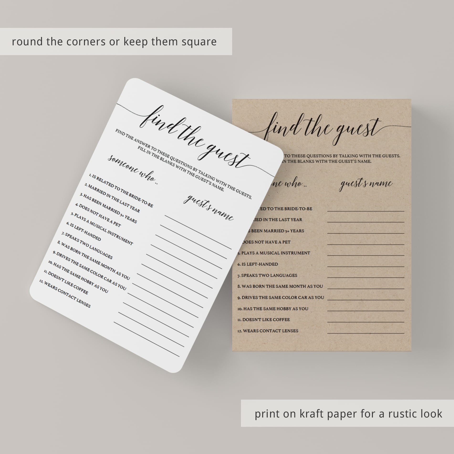 Rustic party game template by LittleSizzle