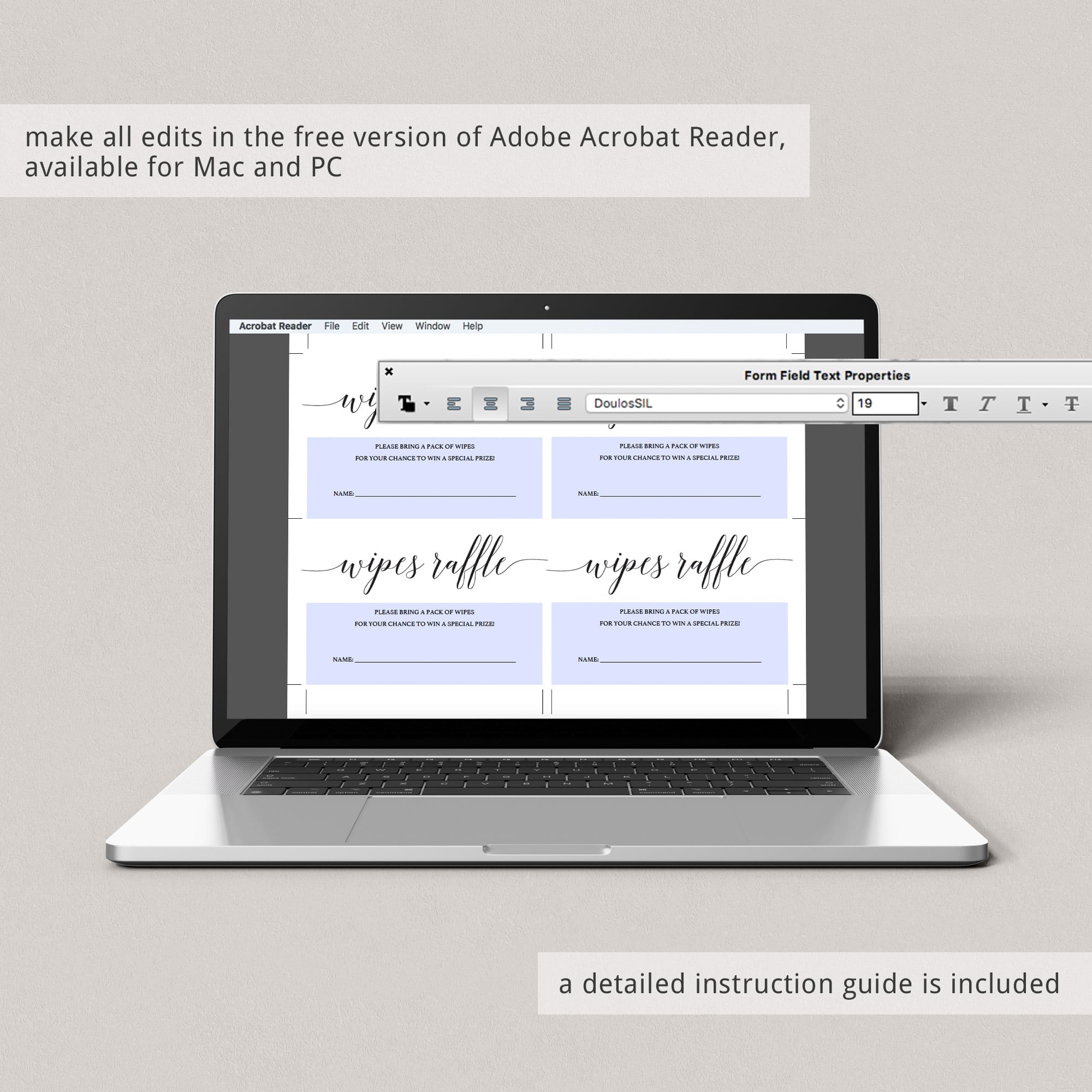 Wipes raffle tickets instant download by LittleSizzle