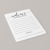 Calligraphy Wedding Advice Cards Printable