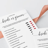 Calligraphy Bridal Shower Games Package Instant Download