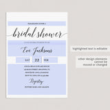 Calligraphy Bridal Shower Invitation Template