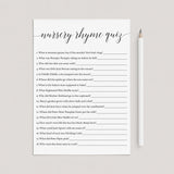 Nursery rhyme baby shower game calligraphy font by LittleSizzle