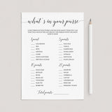 Purse Raid Game Printable Black and White by LittleSizzle