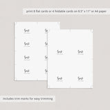 Printable table name cards calligraphy font by LittleSizzle