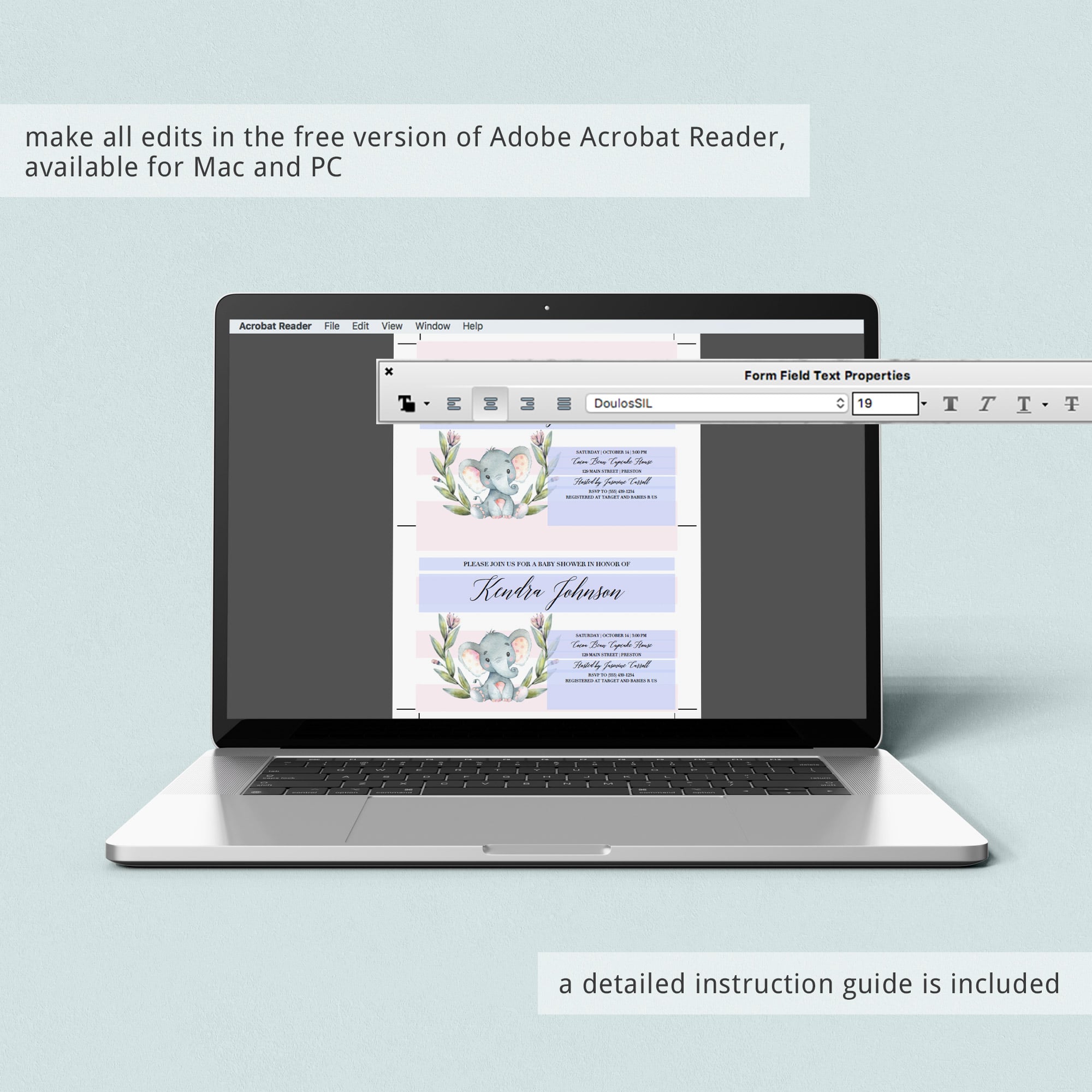 Editable baby shower invitation it's a girl template by LittleSizzle