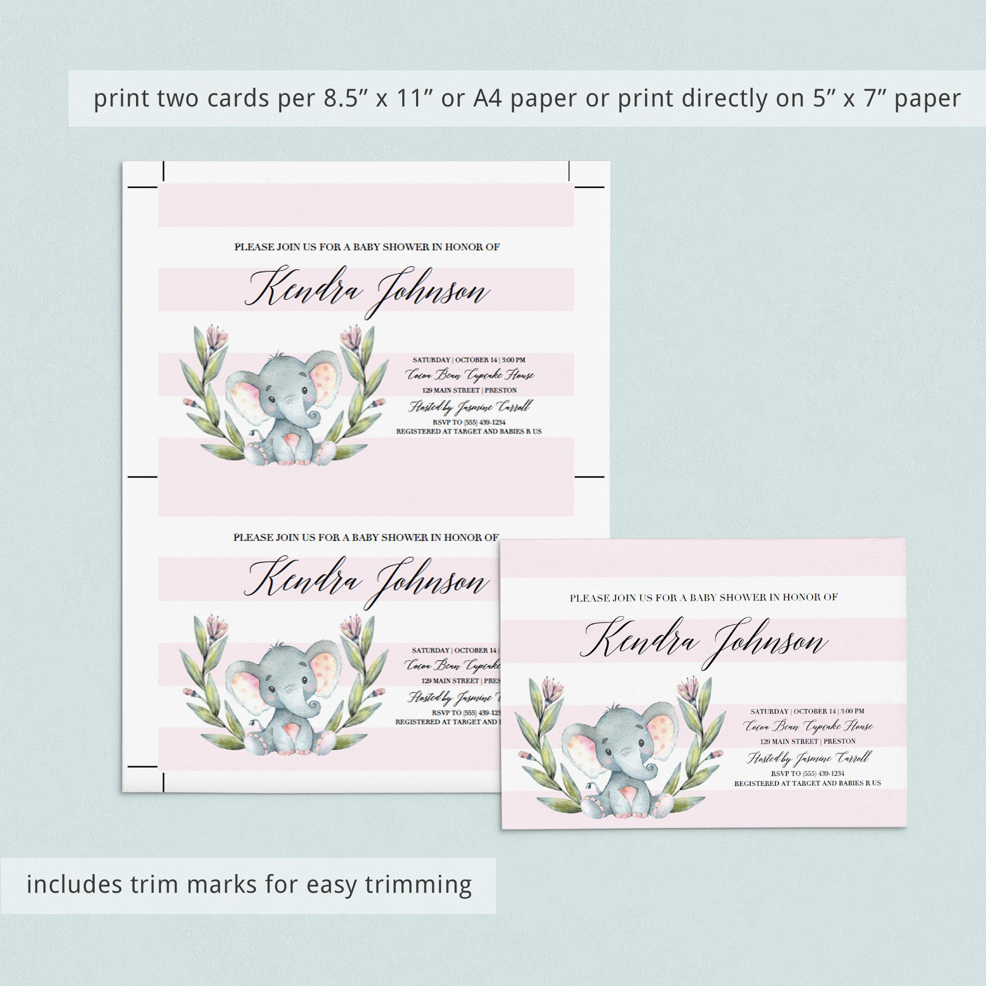 Downloadable baby shower templates by LittleSizzle