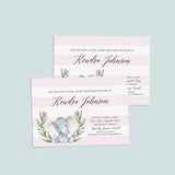Little Elephant Baby Shower Invitation Template