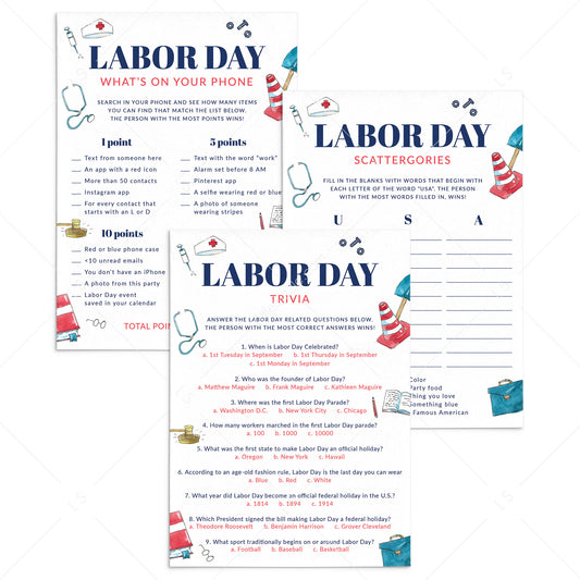 3 Labor Day Party Games Printable by LittleSizzle