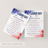 Patriotic Labor Day Party Quiz Printable Instant Download