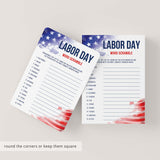 USA Labor Day Word Puzzle Printable