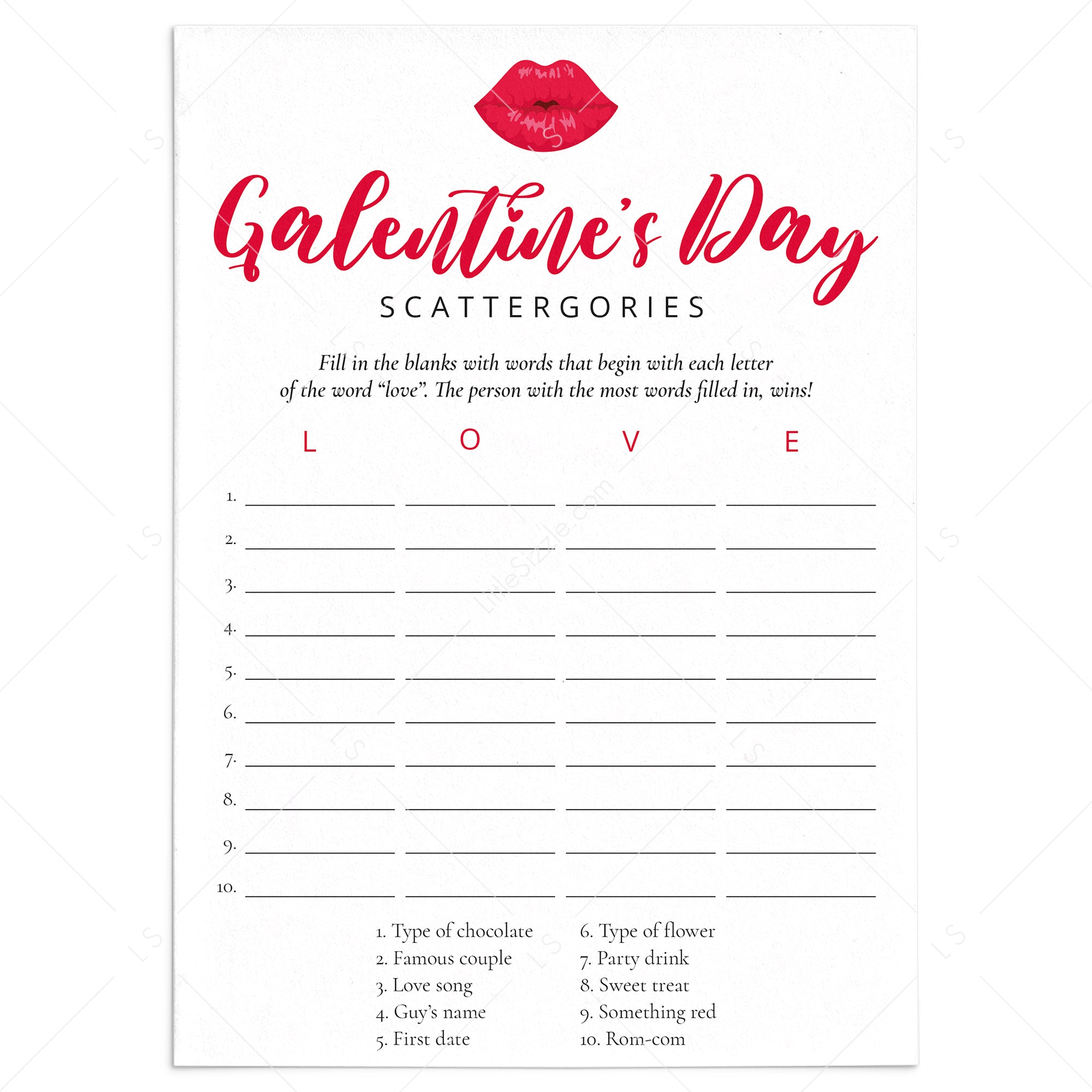 Fun Galentine's Day Game To Print At Home by LittleSizzle