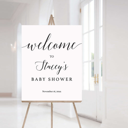 Editable Baby Shower Welcome Sign Template Calligraphy by LittleSizzle