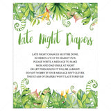 Green Leaf Baby Shower Late Night Diapers Printable by LittleSizzle