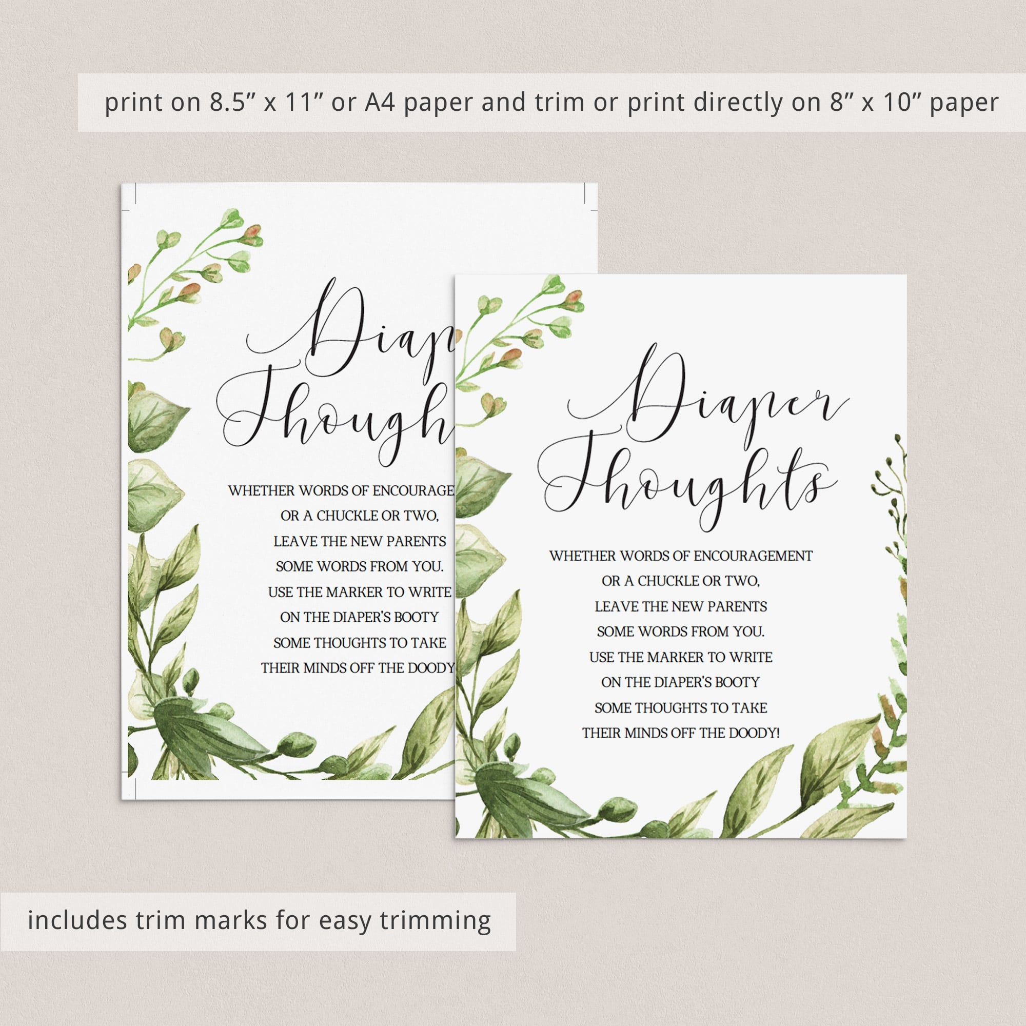 Midnight diapers game for baby shower printable sign by LittleSizzle