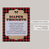 Rustic Baby Shower Activity Diaper Thoughts