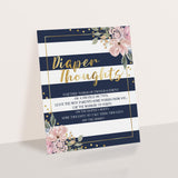 Printable Diaper Thoughts Baby Shower Activity Navy, Pink and Gold