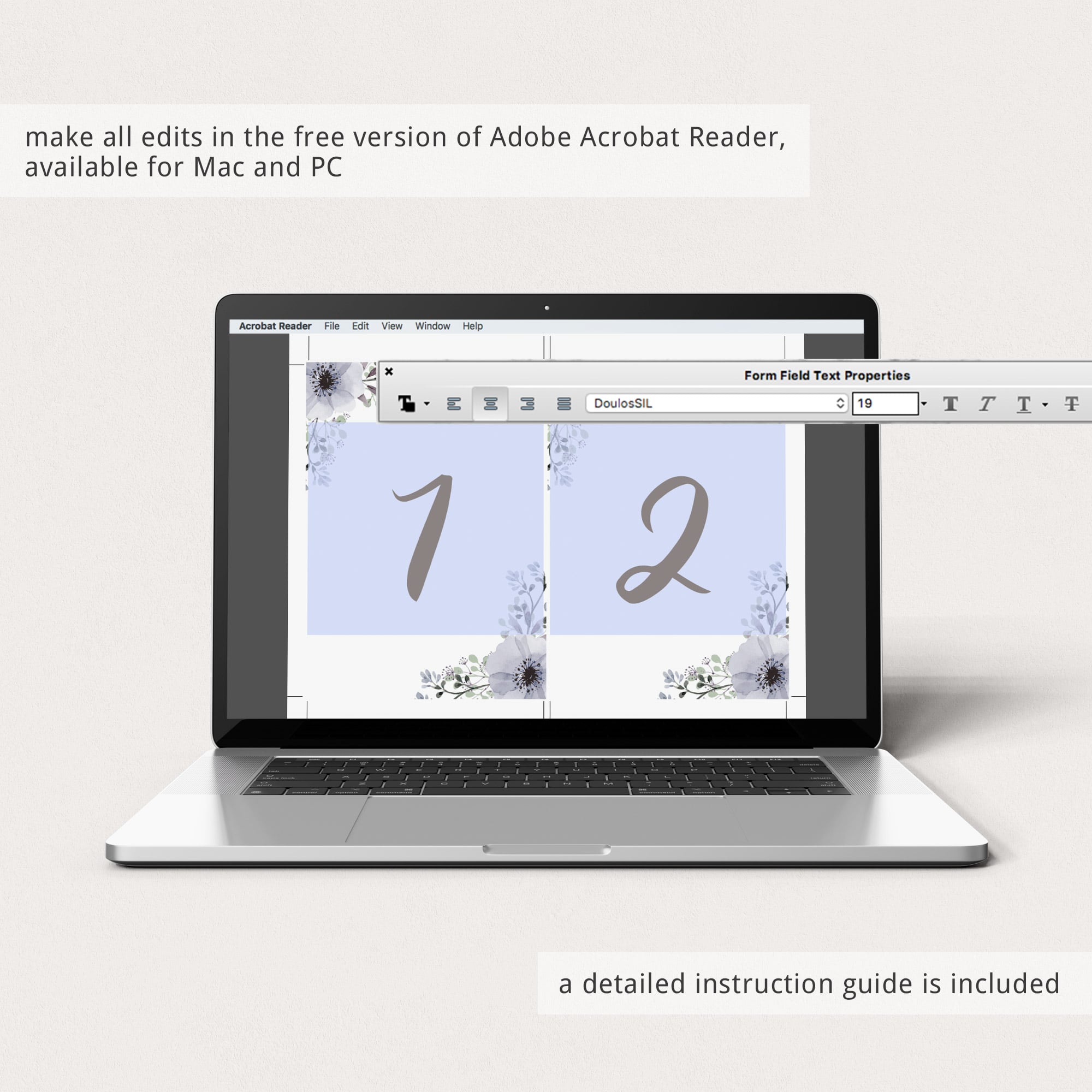 Printable table numbers floral party by LittleSizzle