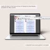 Instant download floral wedding menu cards printable by LittleSizzle