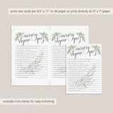 Greenery Baby Shower Games Package with 8 Popular Games