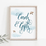 Blue Shower Decor Cards and Gifts Sign Printable