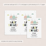 Scandinavian Mountains Baby Shower Invitation