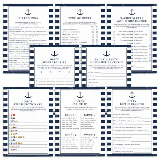 Nautical Bachelorette Party Games Bundle Printable by LittleSizzle