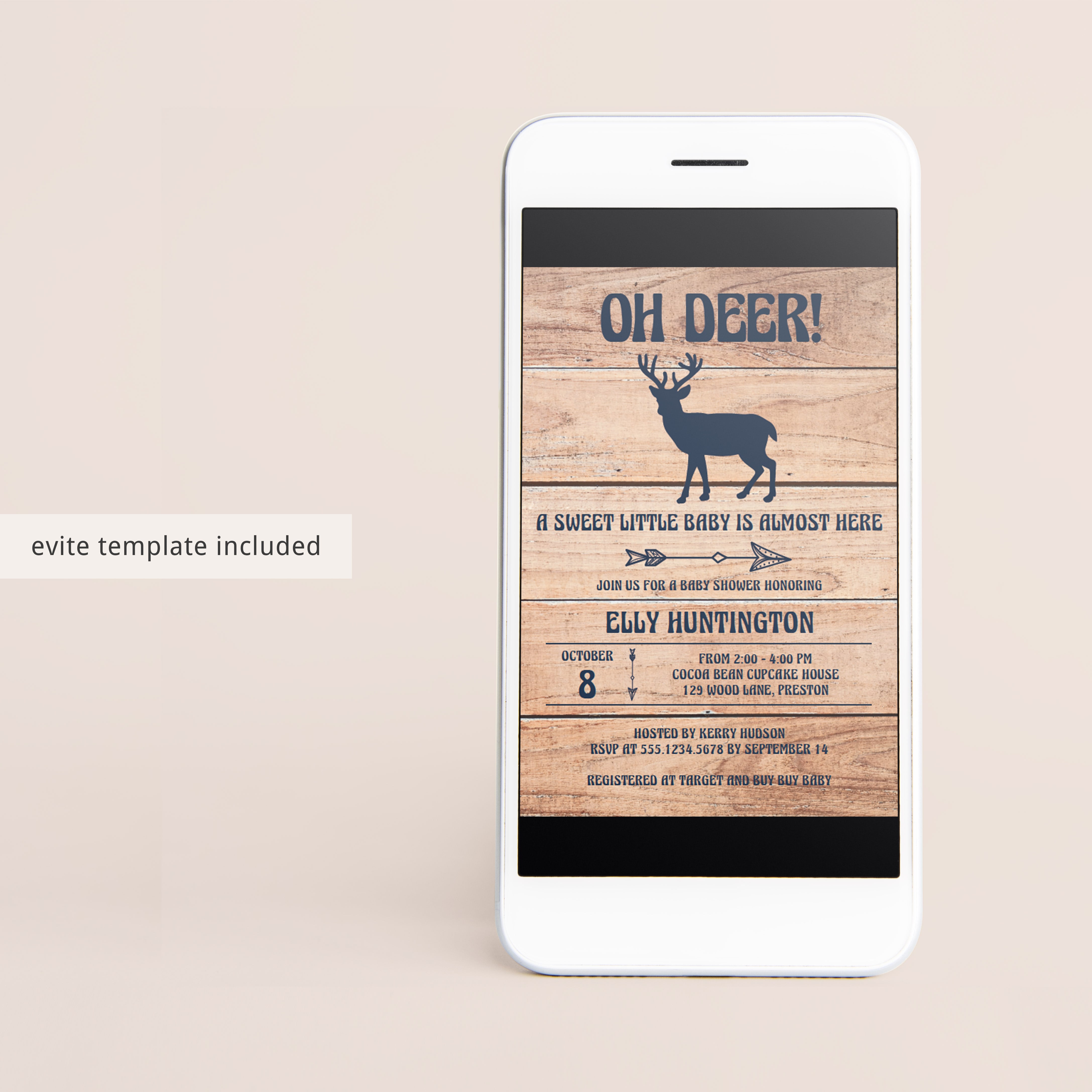 Rustic deer baby shower invites by LittleSizzle