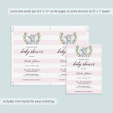 Elephant Themed Girl Baby Shower Invitation Templates