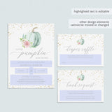 Floral Pumpkin Baby Shower Invitation Set