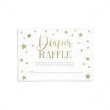 Diaper raffle cards with gold stars printable by LittleSizzle
