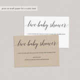 Zoom baby shower insert cards by LittleSizzle