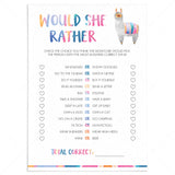 Llama Baby Shower Mommy Quiz Printable by LittleSizzle