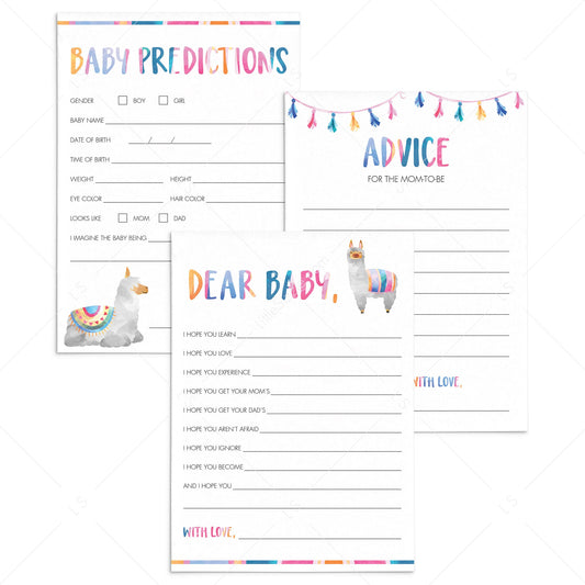 Llama mama baby shower games pack printable by LittleSizzle
