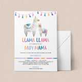 Llama Llama Baby Mama baby shower invitation template by LittleSizzle