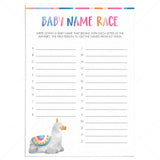 Baby Name Suggestions Game for Baby Shower Printable by LittleSizzle