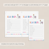 Dear baby wishes cards llama baby shower by LittleSizzle