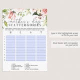 Mother's Day Scattergories Printable & Virtual