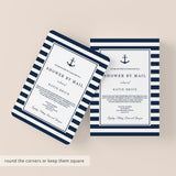 Long Distance Shower Invitation Navy and White
