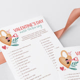 Valentine's Day Party Game Match The Love Song Printable
