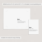 Love Definition Print Instant Download