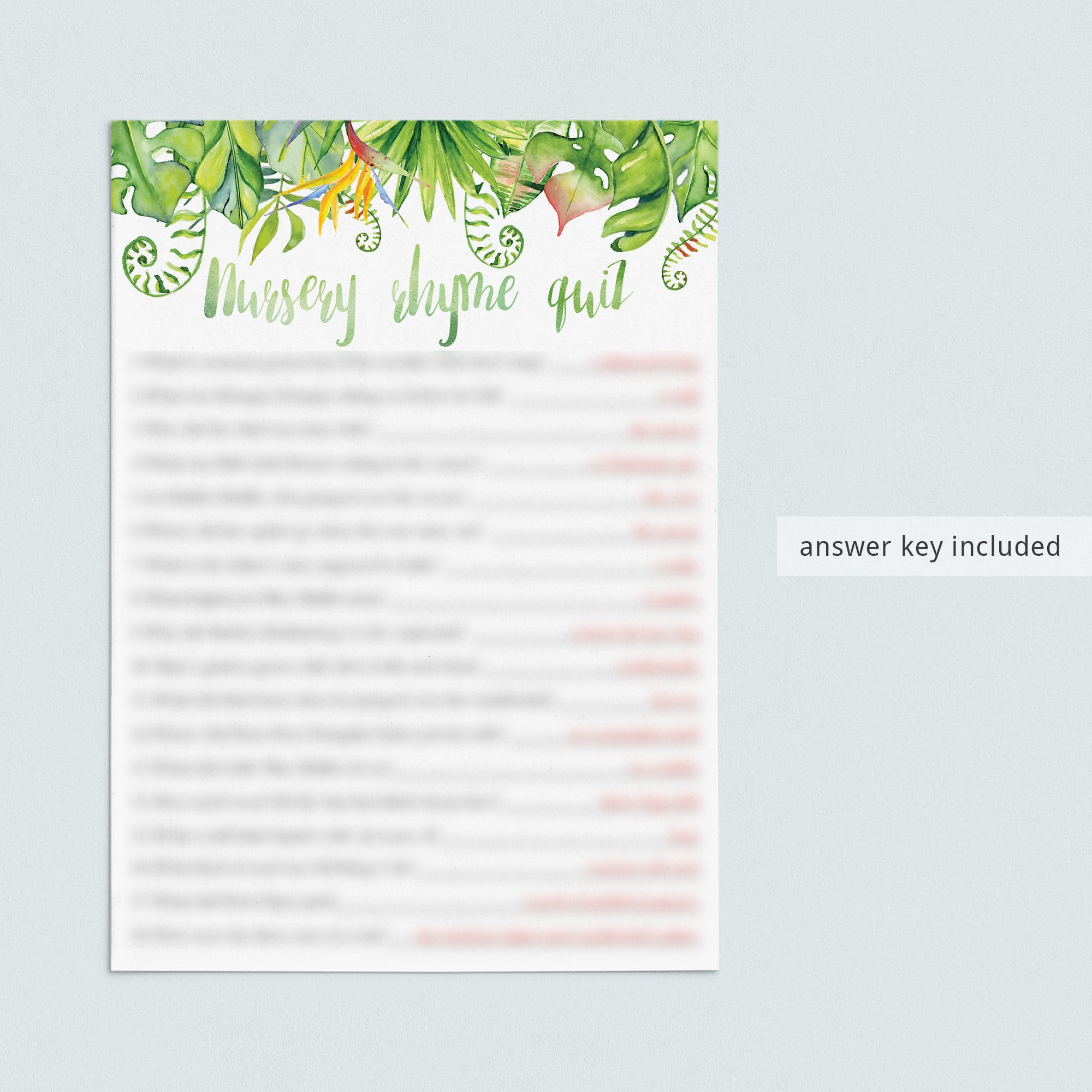 Tropical shower games with answer key download by LittleSizzle