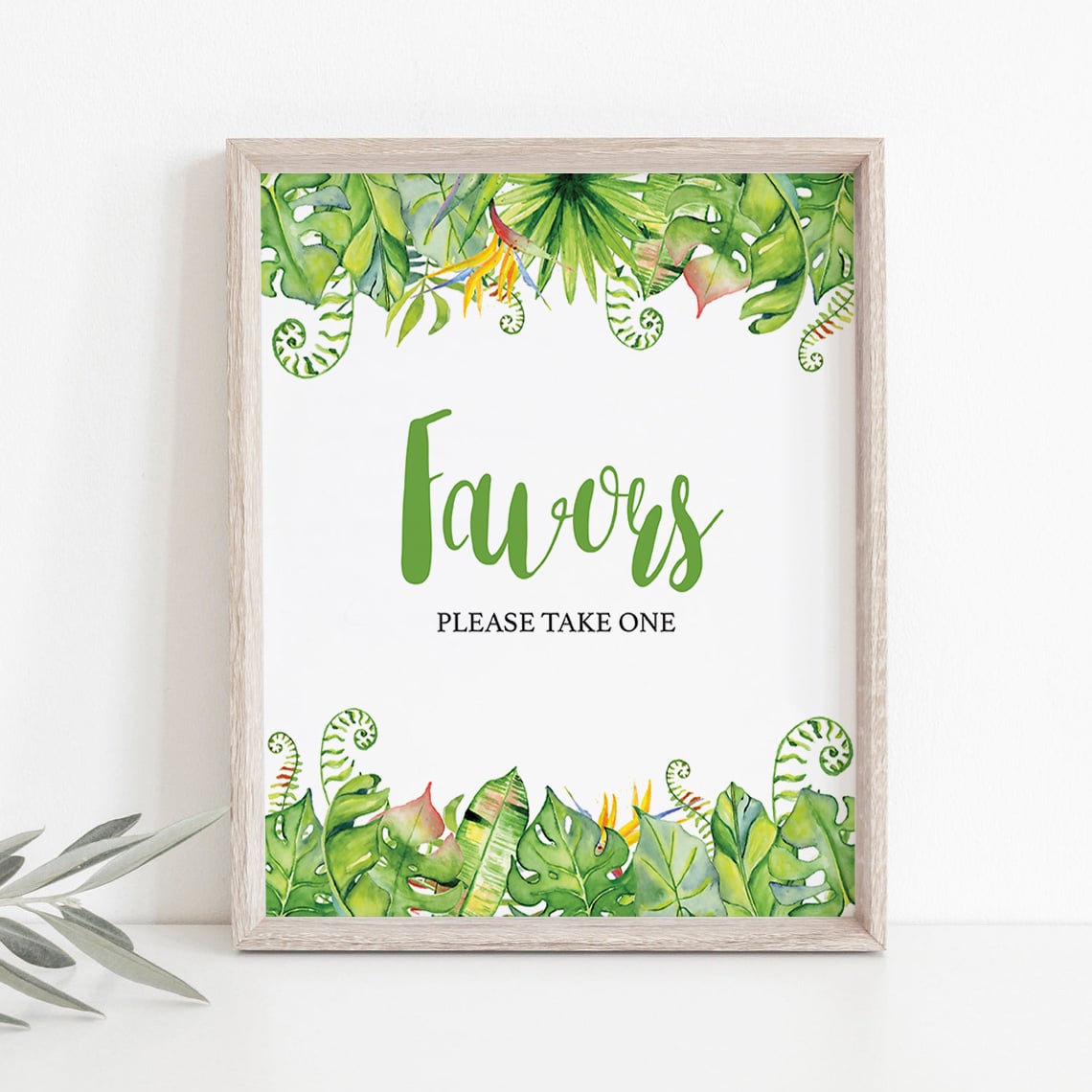 Green leaf shower favor sign printable by LittleSizzle
