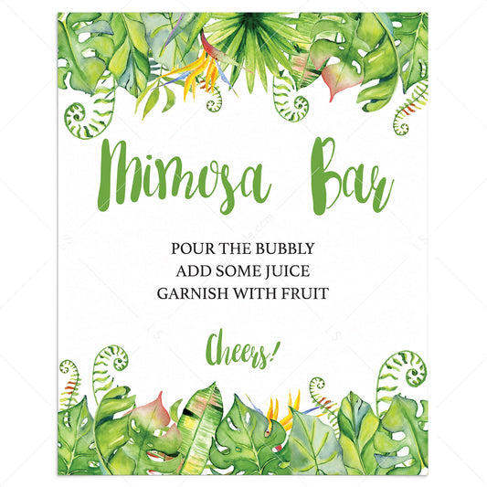 Hawaiian shower mimosa bar sign printable by LittleSizzle