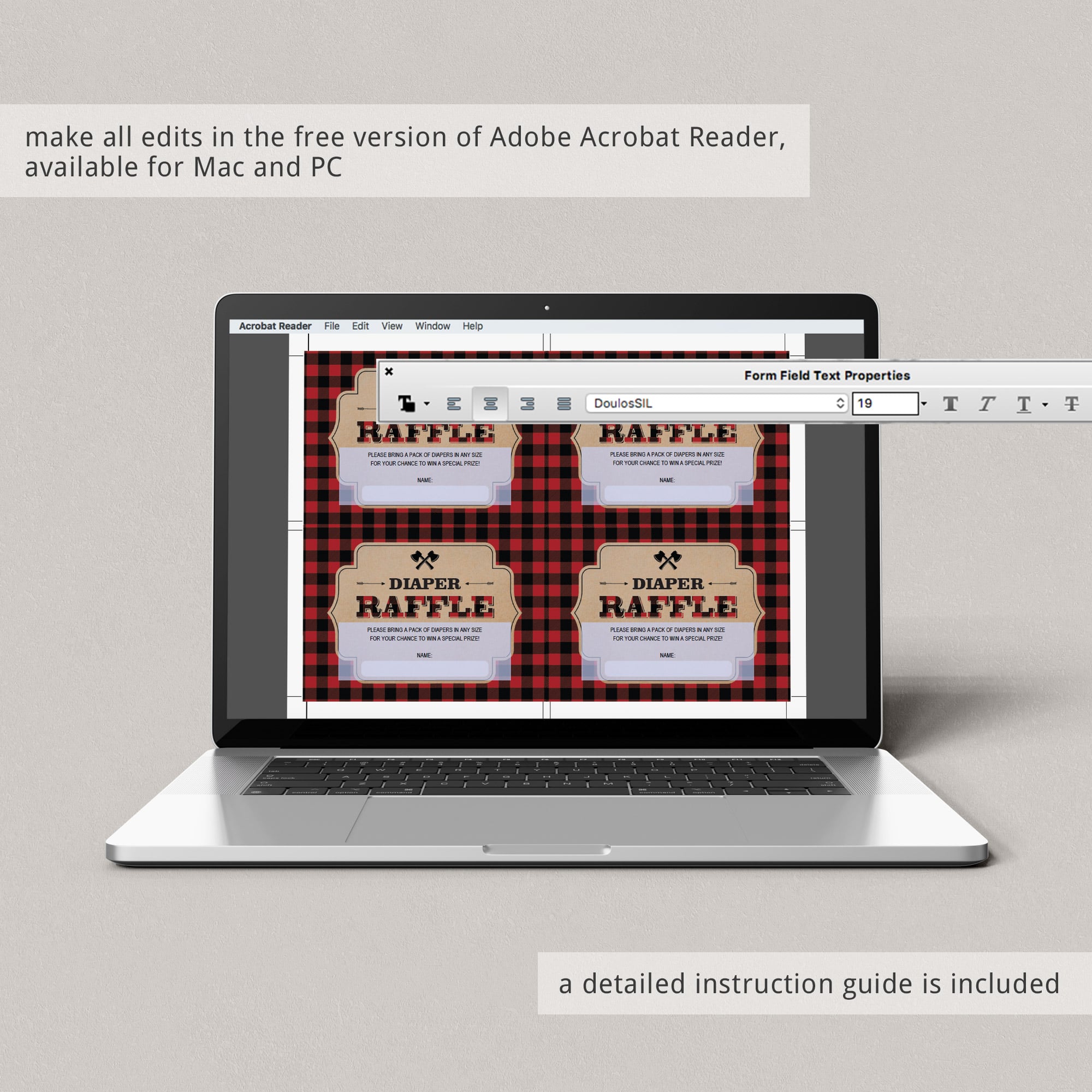 Black and Red Lumberjack Baby Shower Invitation Inserts Printable