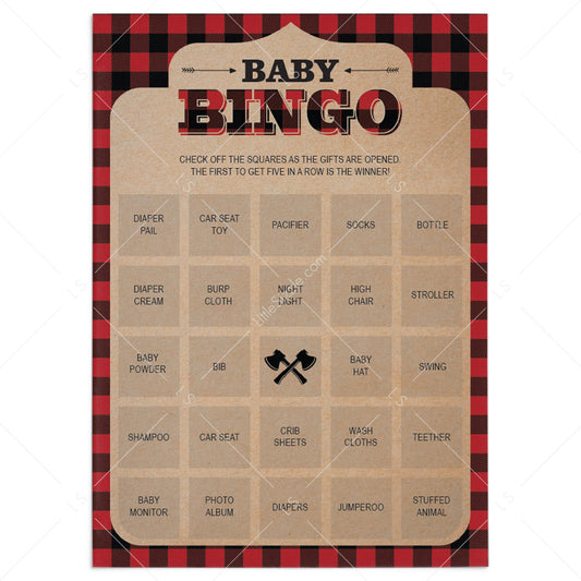 Rustic baby shower baby bingo cards blank and prefilled by LittleSizzle