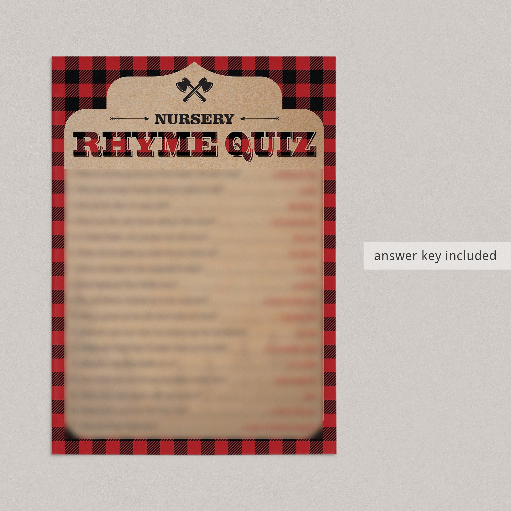 Baby shower nursery rhyme game answers by LittleSIzzle