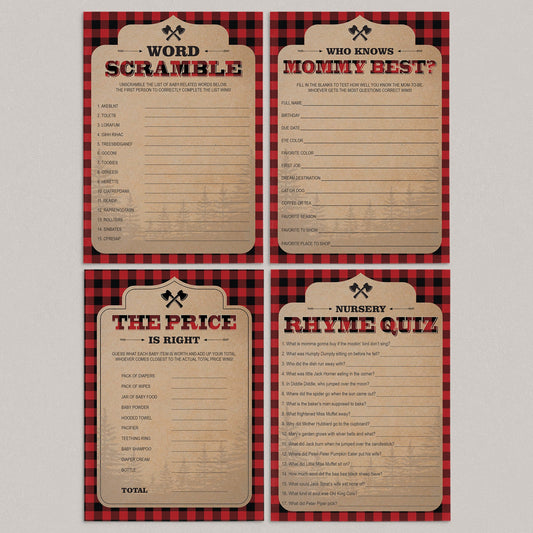 Forest Baby Shower Games Bundle Instant Download by LittleSizzle